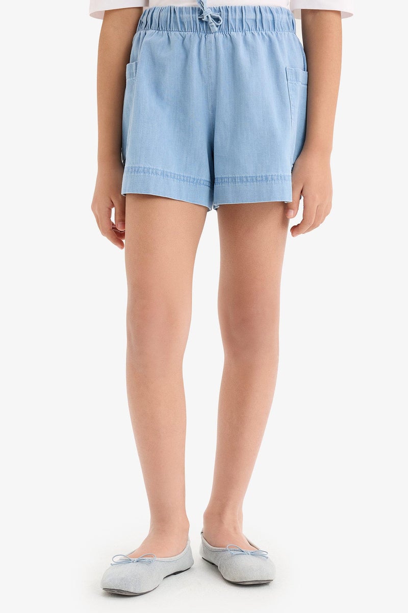 DeFacto Blue Girl Girl Denim Shorts Casual - Image 3